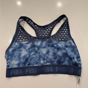🪩 PINK Victoria's Secret Navy Tie-Dye Sports Bra